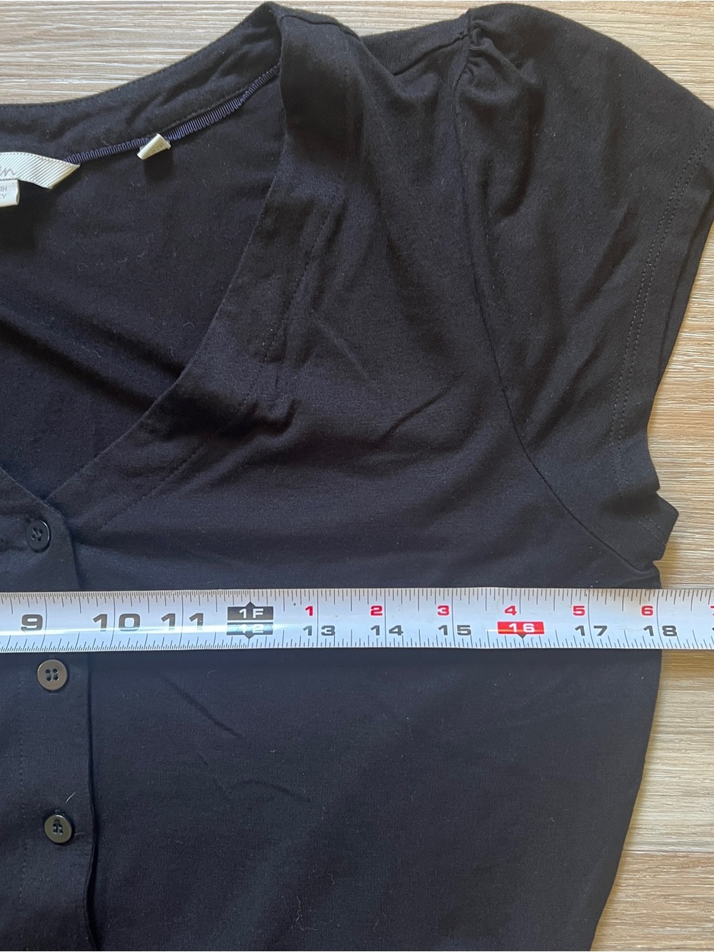 Boden Alberta Jersey Dress Black Short Sleeve Button Front Size US 12R UK 16R - Picture 9 of 10